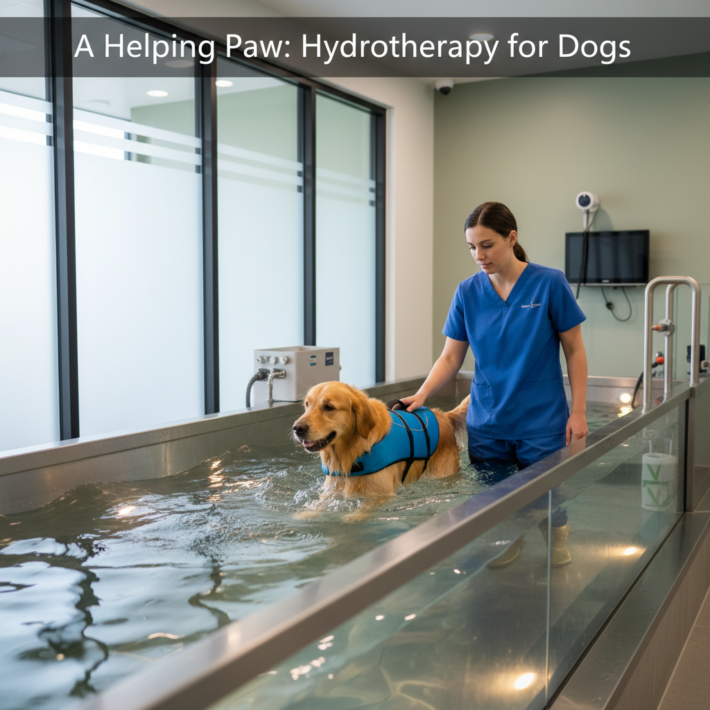 dog swimming in therapy pool